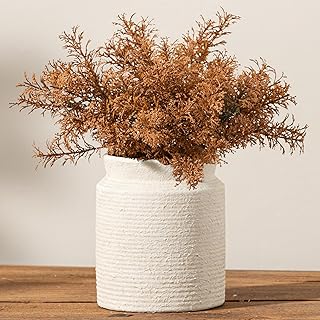 Ceramic Flower Vase 6.5 inch Farmhouse Rustic Vase for Home Decor Handcr...