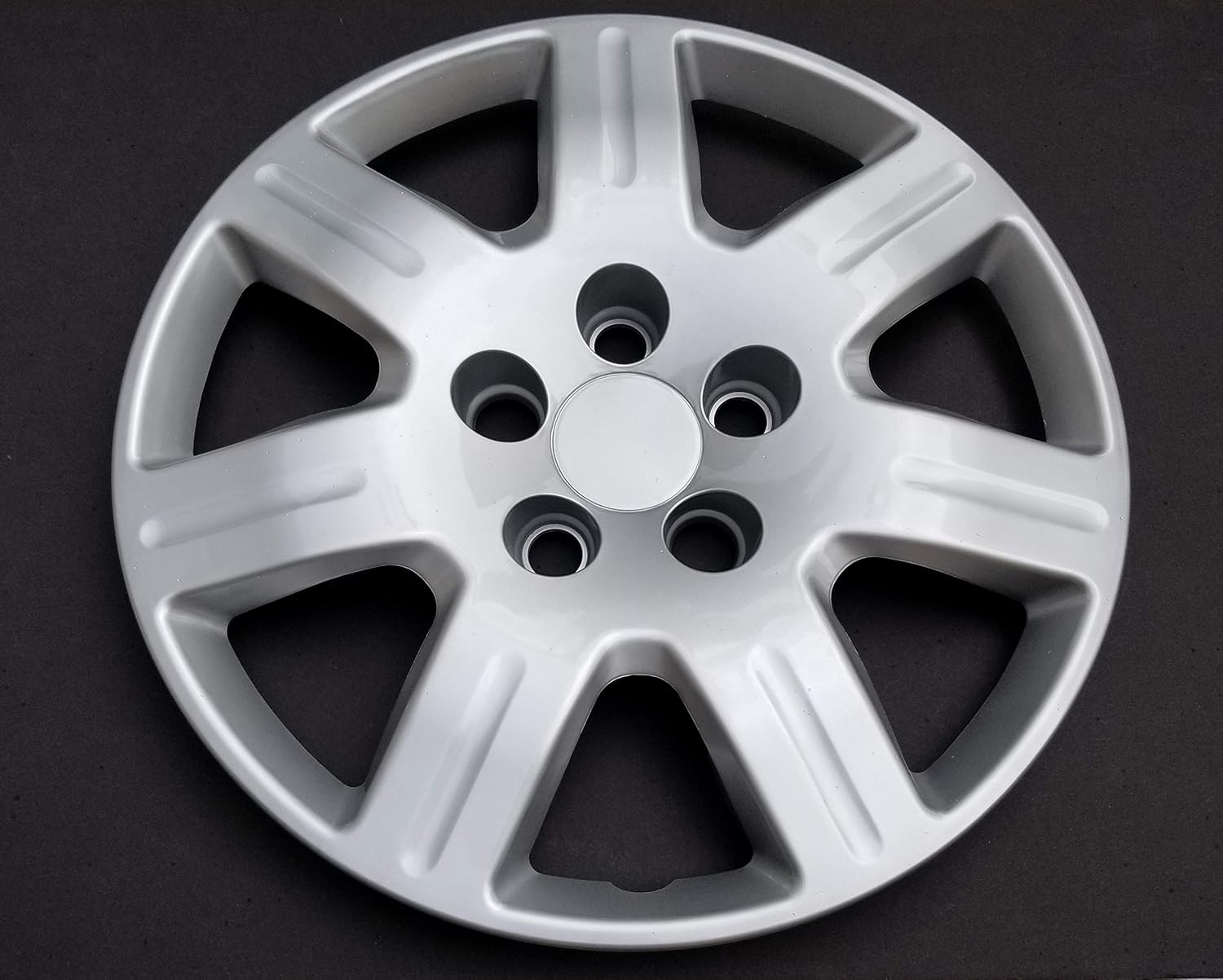 New Wheel Covers Hubcaps Fit for 2006-2011 Honda Civic; 16 Inch; 7 Spoke; Silver Color; Plastic; Set of 4; Bolt On