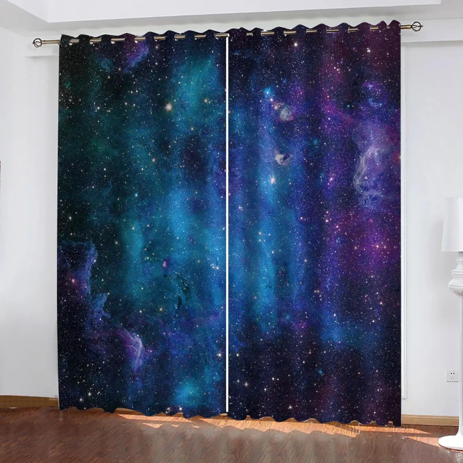 Rideaux Voie Lactée et Nuit Étoilée pour Grandes Fenêtres - Salon et Bureau 260x220cm