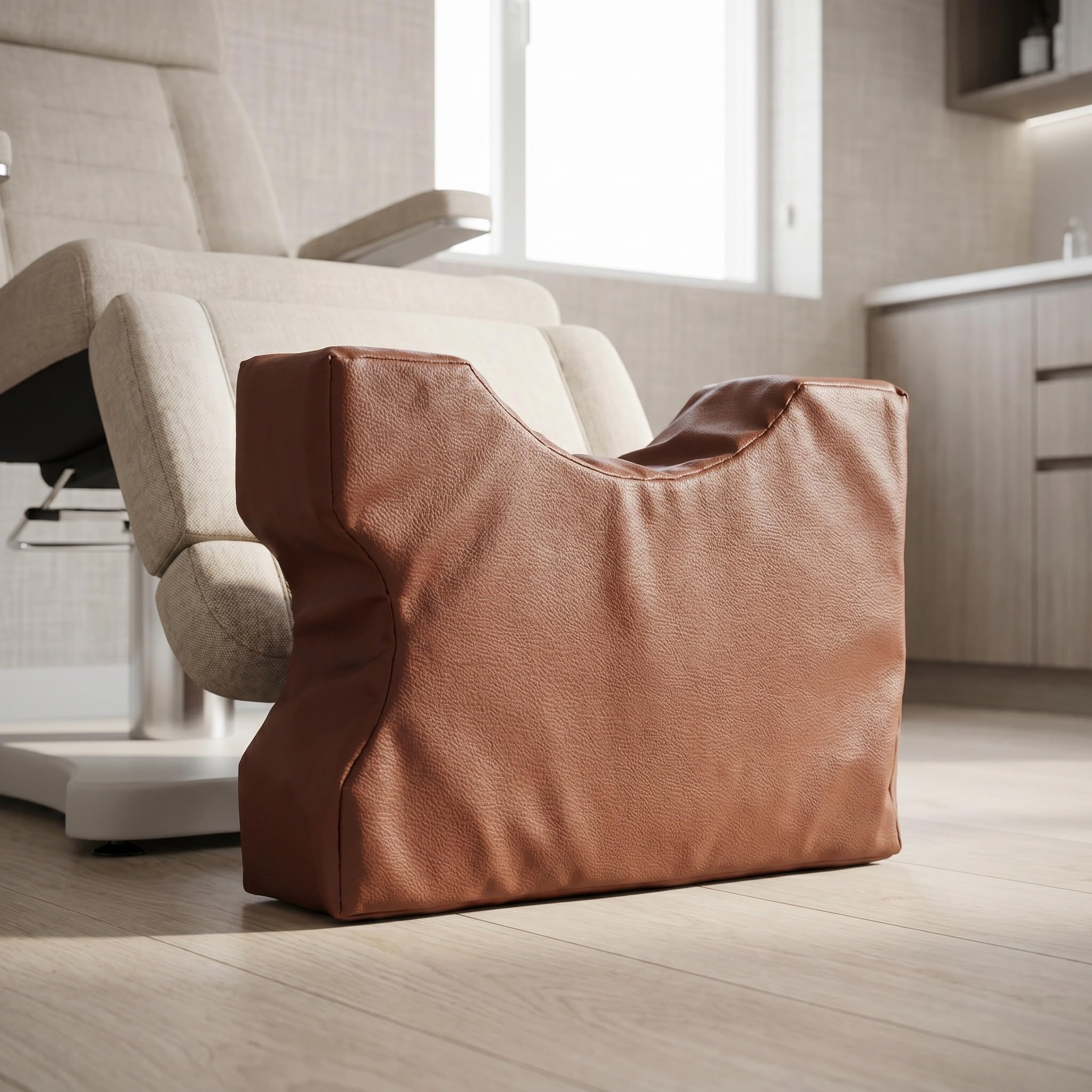 Healeved Poggiapiedi in similpelle: poggiapiedi da scrivania - sgabello per la mobilità in similpelle - portatile - antiscivolo per comodino, bagno, casa e ufficio