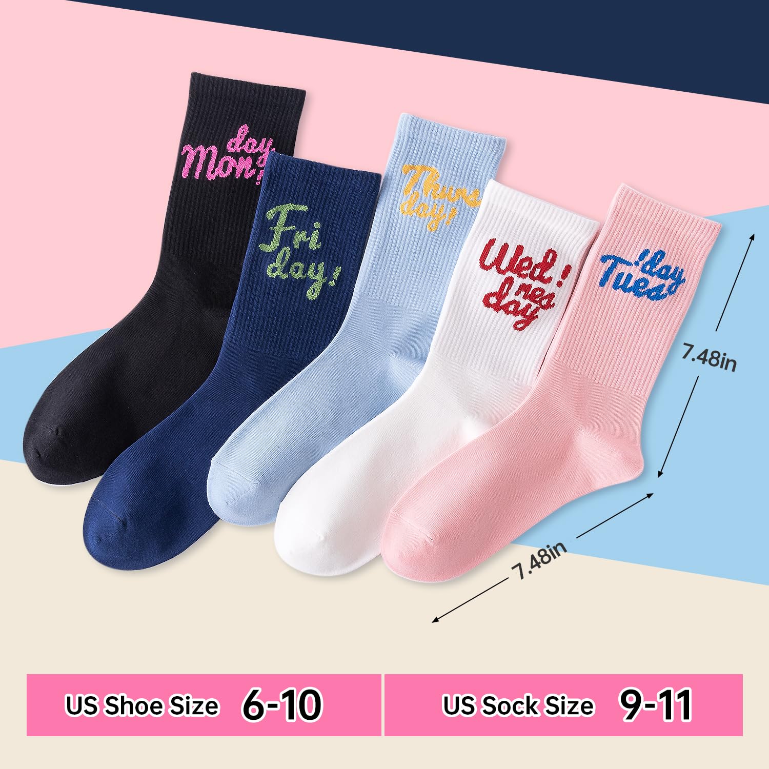 Calcetines finos y divertidos para mujer, bonitos calcetines para mujer, calcetines novedosos, 5 pares, ideales para Navidad, regalos de vacaciones, talla 6-10