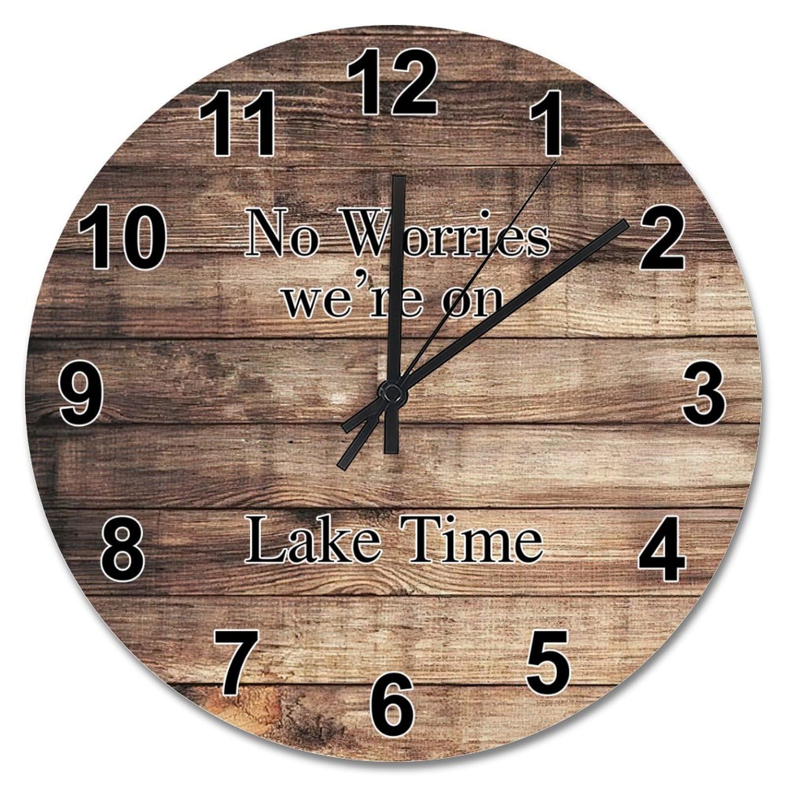 Horloge murale en bois esprit vacances et détente pour maison familiale