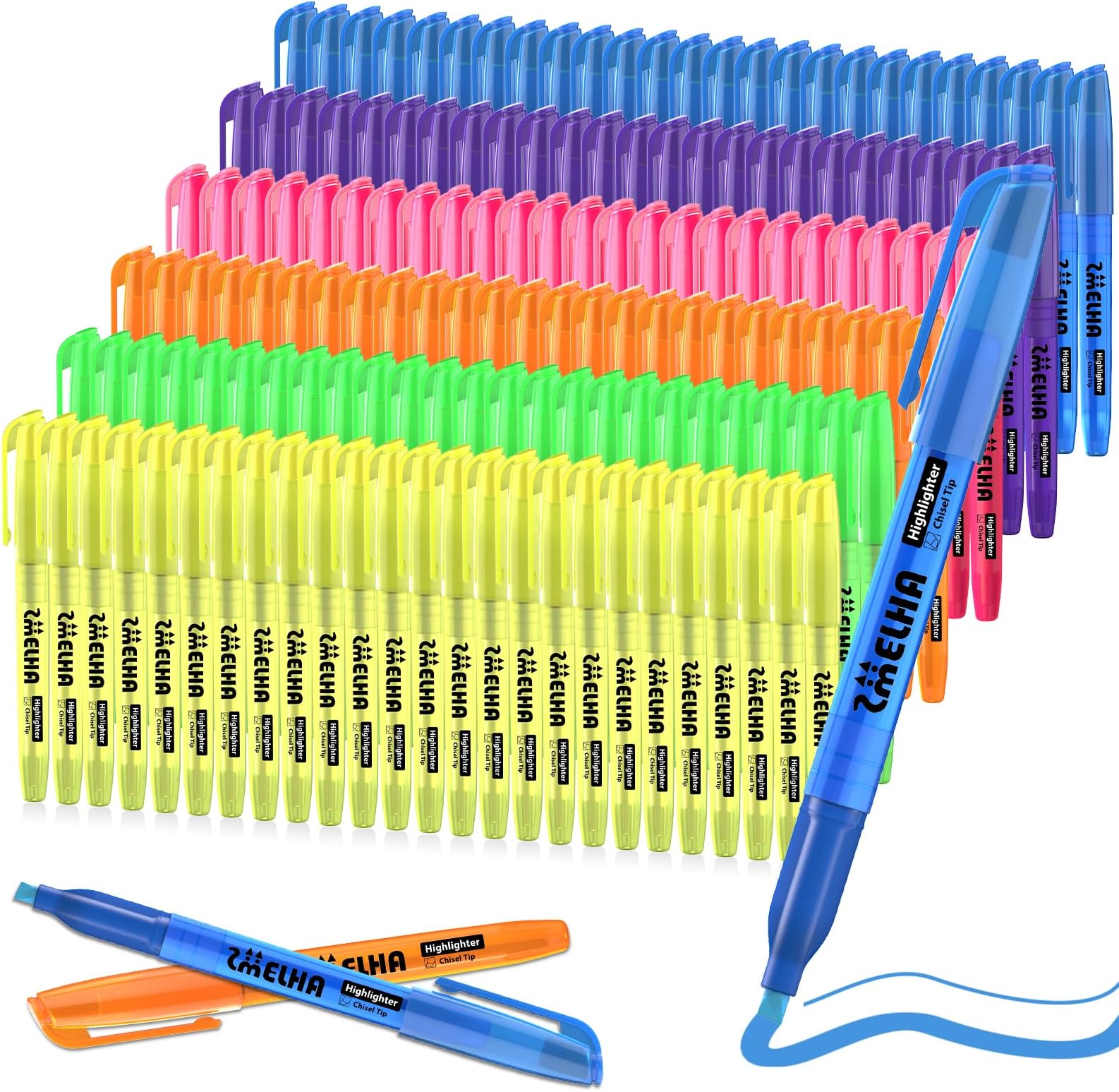 SMELHA Highlighters, 150 Pack Fashionable and Bright