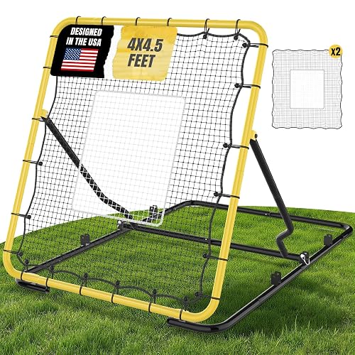 Suteck 4x4.5ft Baseball Softball Rebounder Net with