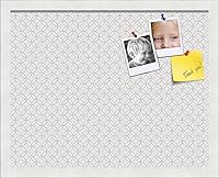 Vista 312 de PinPix Tablero de anuncios de corcho de 12 x 12 pulgadas. Este tablero decorativo enmarcado viene con diseño de círculos B W y un marco blanco