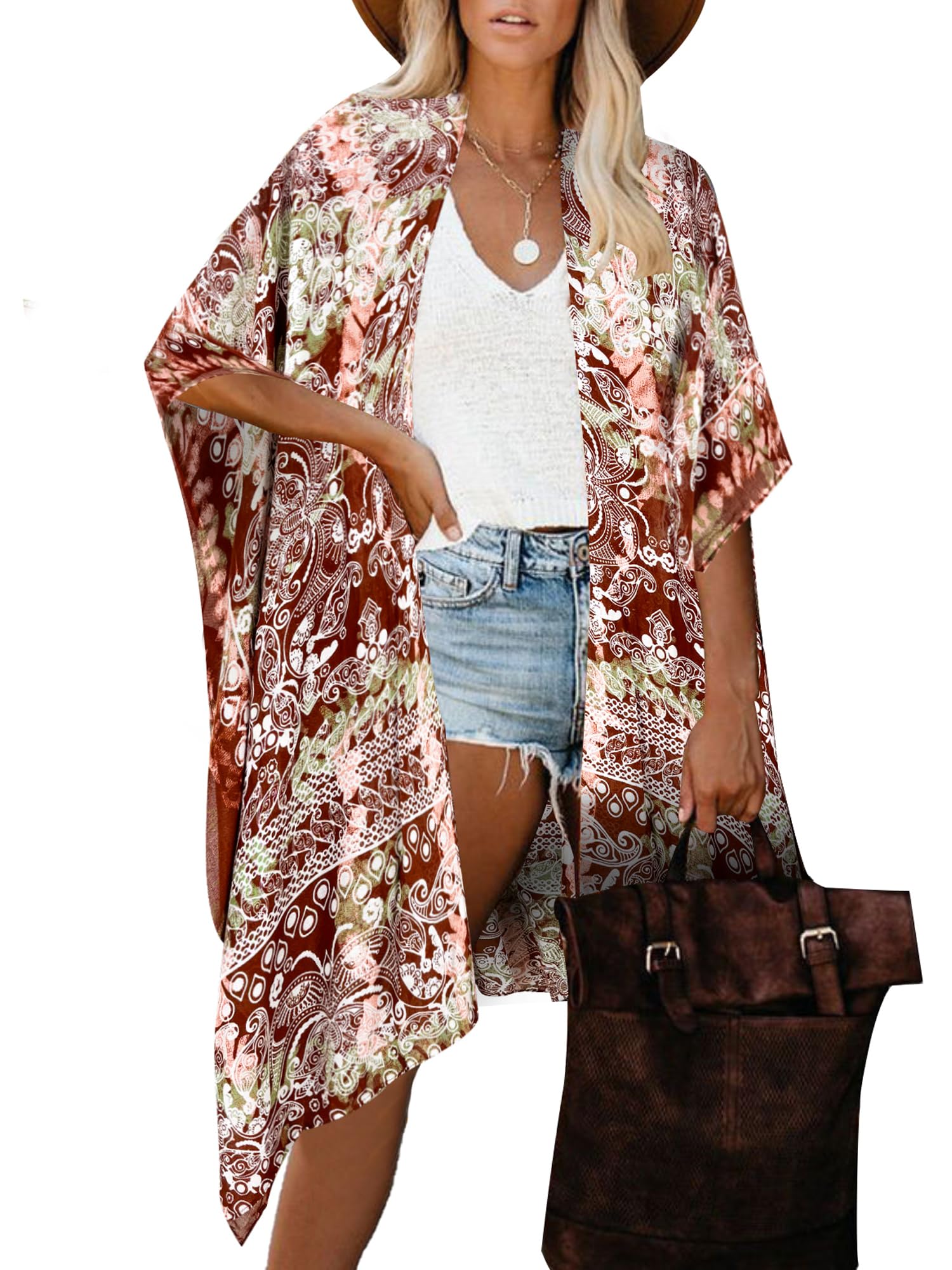 Moss RoseWomen Summer Bikini Kimono Bathing Suit Cover Ups for Swimwear