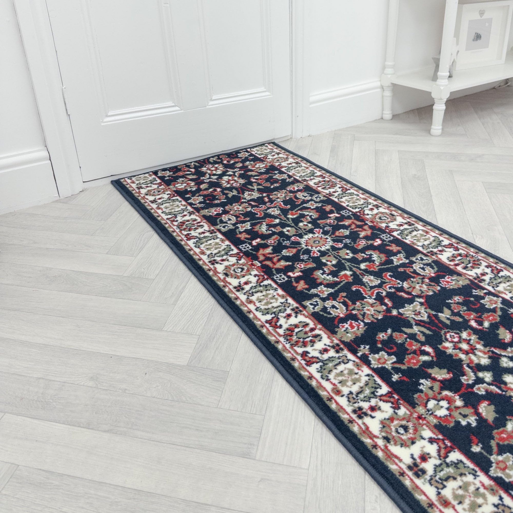 runrug Soft & Luxurious Hallway Runner Rug - Comfortable Carpet for Hall, Kitchen & Corridor - Multiple Sizes - Stain-Resistant, Dirt-Resistant - 420cm x 70cm - 9mm Thick - Traditional, Blue — image 1