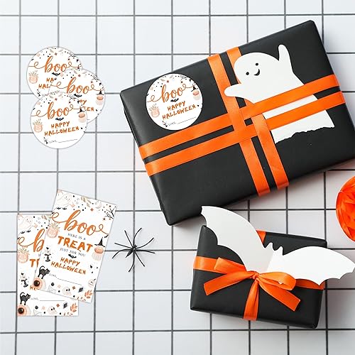 Miniatura 4 de Kit de calcomanías de Feliz Halloween, Boo, Treat Just For You, etiqueta redonda de 2 pulgadas y calcomanías en forma de etiqueta, Halloween,