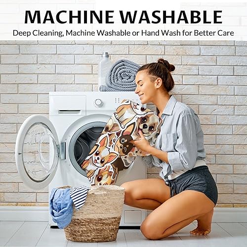 Miniatura 5 de Chihuahua - Manta de regalo de 50 x 60 pulgadas, bonita manta para niños y adultos, mantas suaves y peludas marrones para cama, sofá