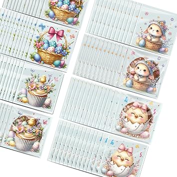 100Pcs Easter Gift Packaging Bags Zippered Clear Candy Chocolate Holder Bag for Easter Birthday Gift Packaging Party Bags