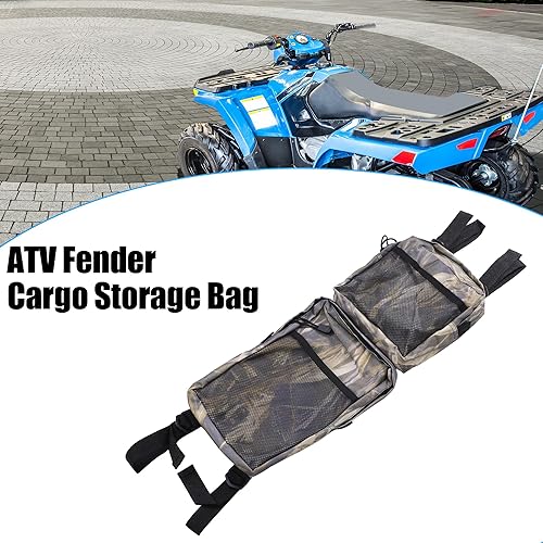 Miniatura 2 de X AUTOHAUX Paquete de 2 bolsas de caza de camuflaje Quad ATV de 4 ruedas para guardabarros, bolsas de caza, bolsa de equipaje con cremallera para