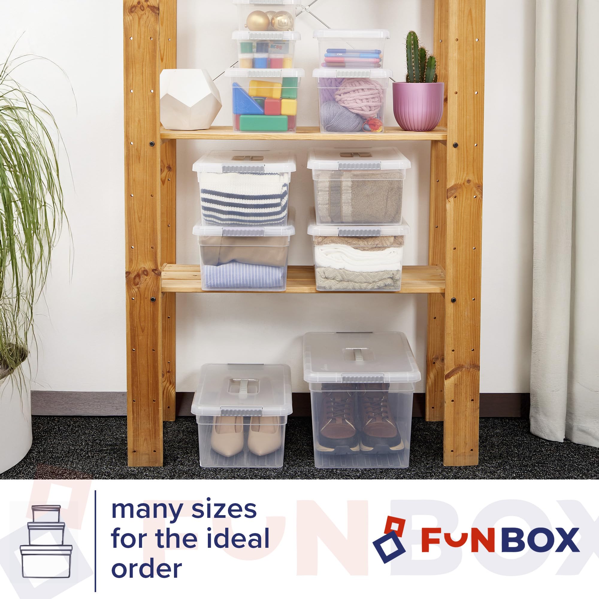 PROFUN Boîtes de rangement avec couvercle - 3L - Grande boîte en plastique avec couvercle - Boîtes empilables - Boîtes de rangement avec clips de fermeture sécurisés PROFUN Boîtes de rangement avec couvercle - 3L - Grande boîte en plastique avec couvercle - Boîtes empilables - Boîtes de rangement avec clips de fermeture sécurisés