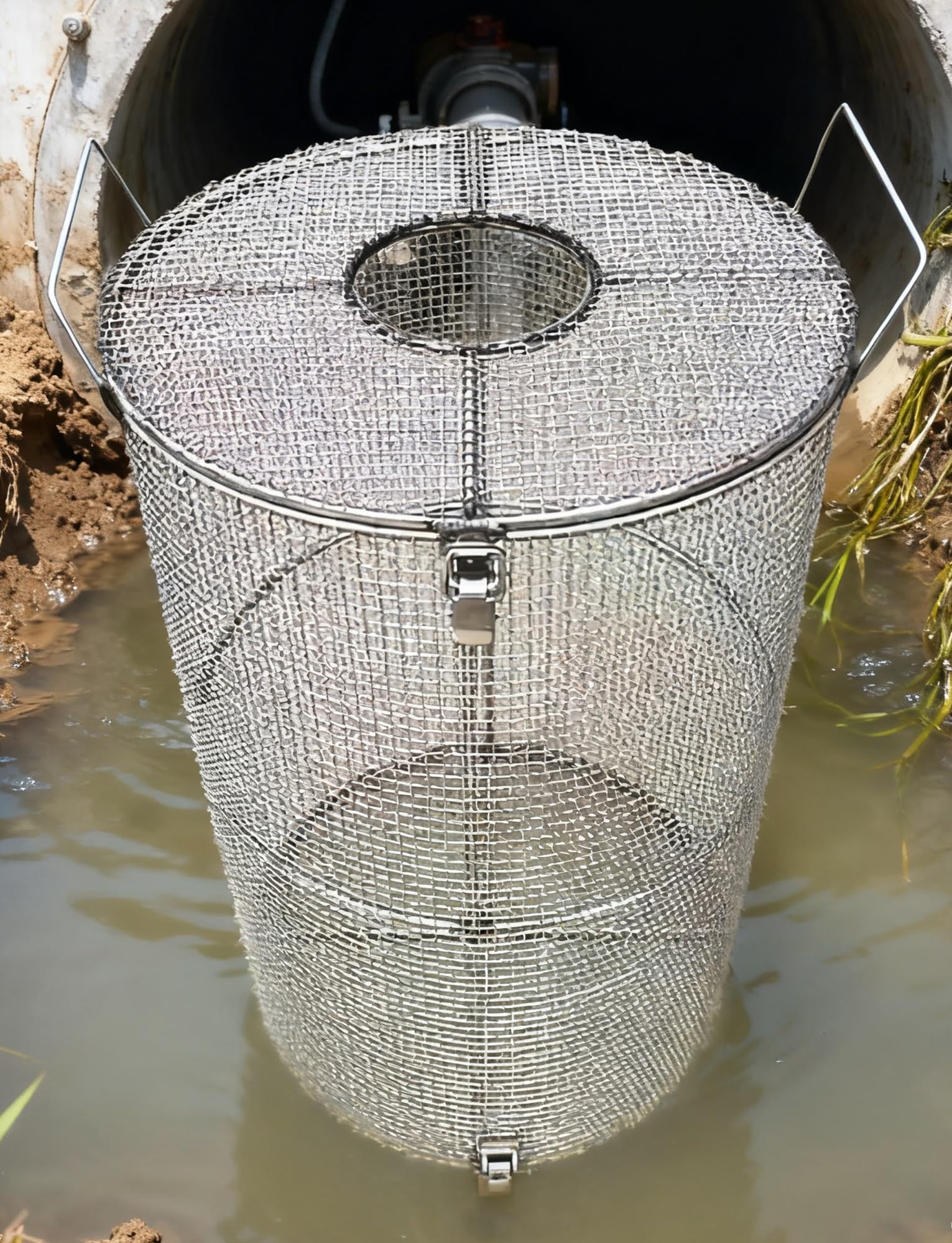 Cubierta de bomba de sumidero con malla antiobstrucción para estanques de agua