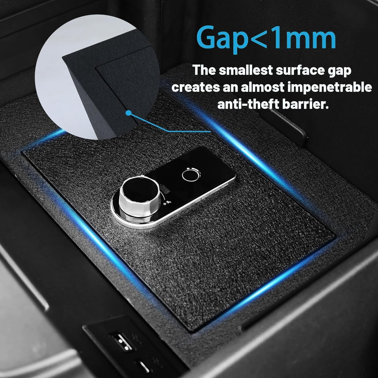 Center Console Gun Safe Vault - Console Armrest Lockbox Compatible with Nissan Frontier 2022-2026, Anti-Theft Security Console Box with 4-Digit Lock