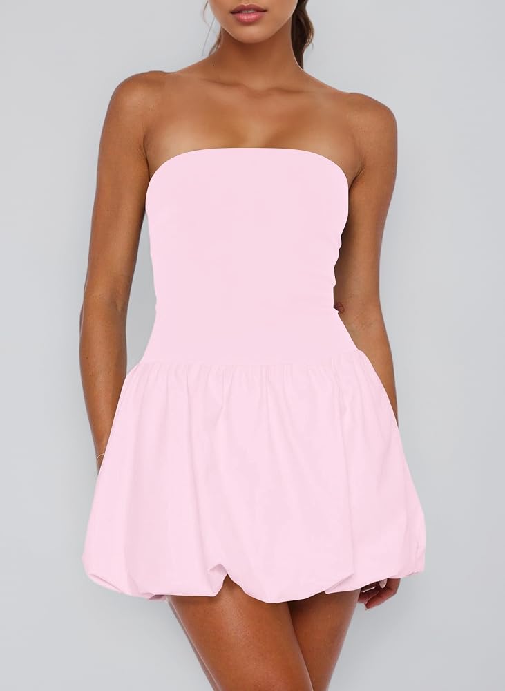 strapless open back dress Taffeta & Tulle Bandeau Mini Dress main image 0