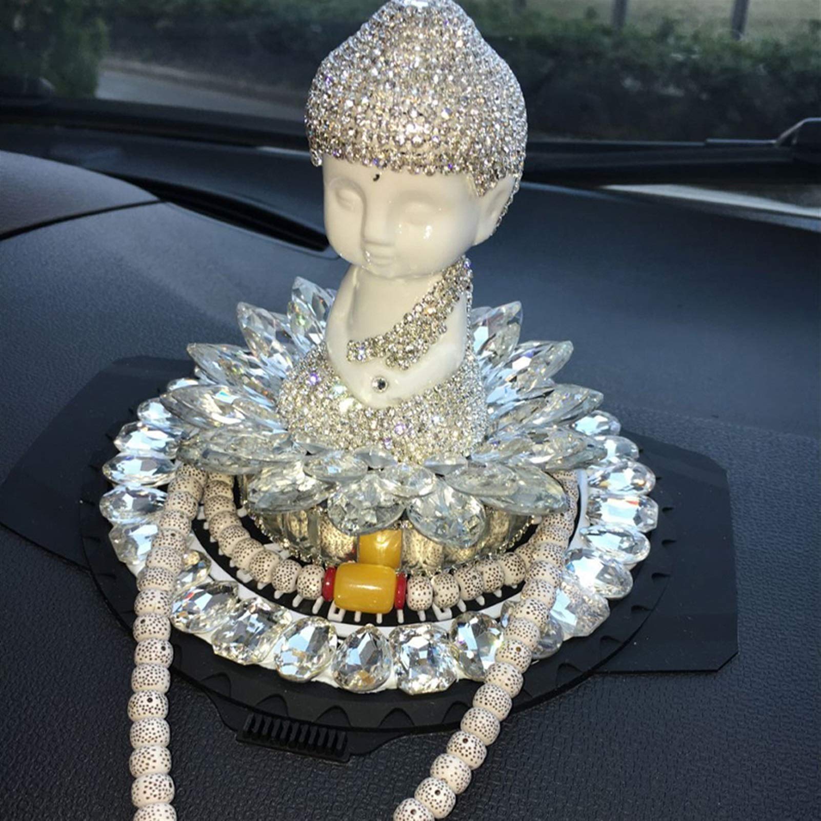 Luxus-Friedenslotos Buddha-Parfümhalter für Auto-Verzierungen (Color Name : Blue)