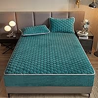 Vista 7 de ZIQINPSQ Sábana Bajera de Terciopelo de Leche - Sábanas de Cama de Franela Cómodas y Acolchadas - Sábanas Bajeras de Terciopelo Suave