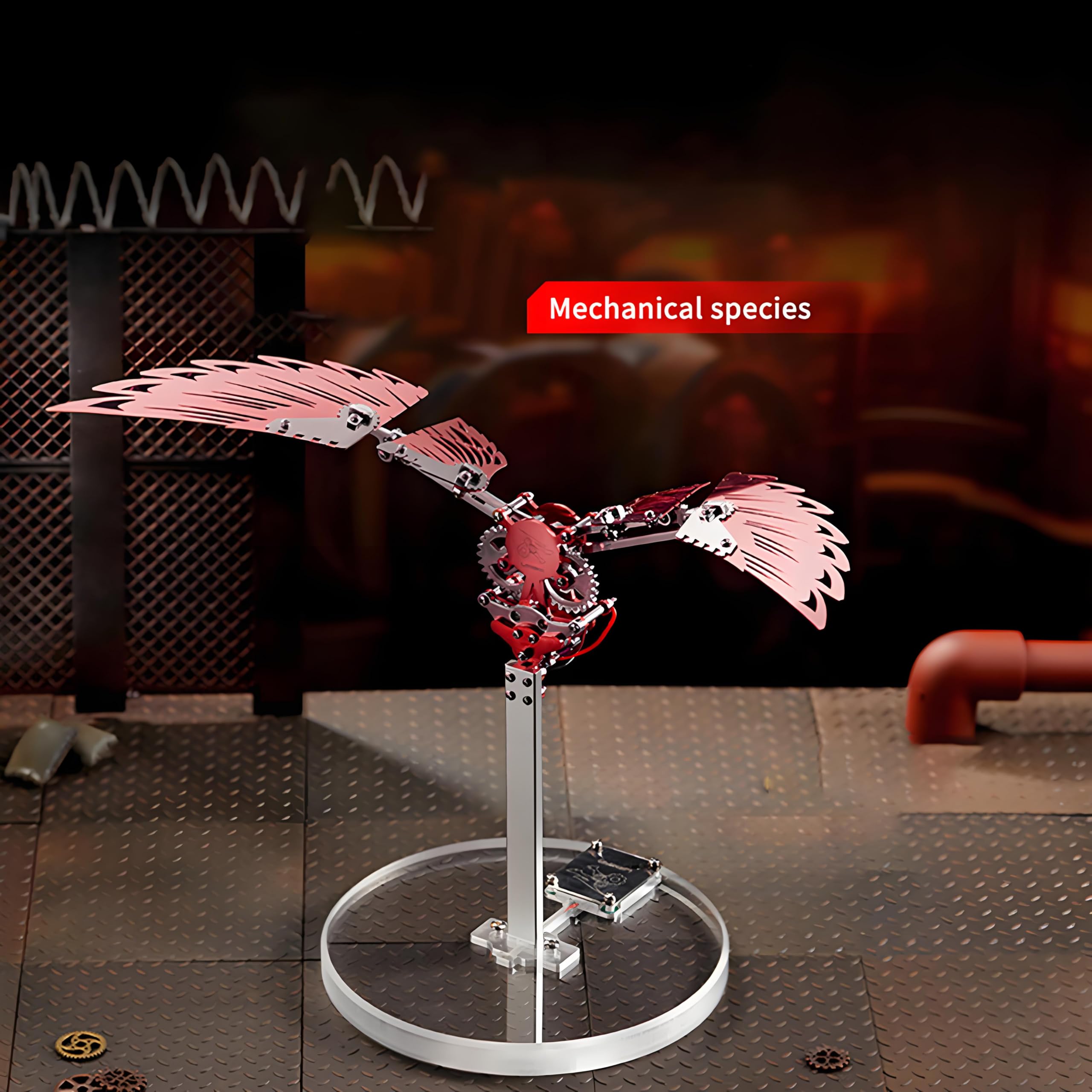Set di 124 puzzle in metallo 3D per adulti, Flaming Shadow 3D in metallo, per uccelli, fai da te con movimento svolazzante, set da 124 pezzi