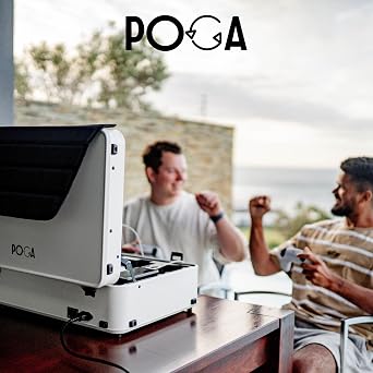 POGA Lux White - Gaming Case (compatible with Playstation 5), Portable Console Travel Case incl. Trolley and 24‘‘ AOC Gaming Monitor - White (V2 - Bluetooth Speaker Optional)