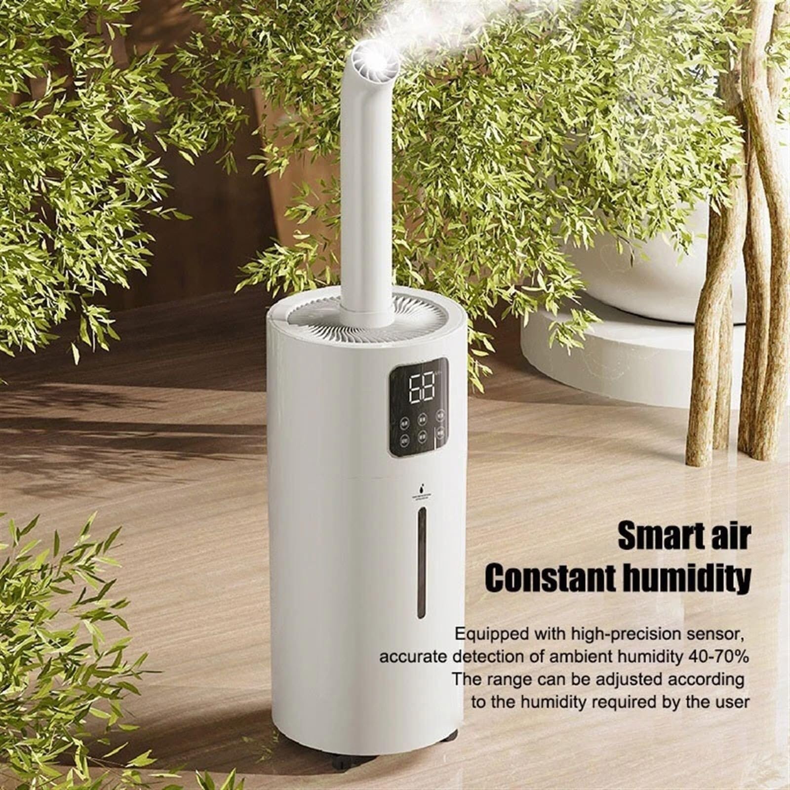 Nawilżacz powietrza do sypialni, 25 l, przemysłowy nawilżacz powietrza z pilotem zdalnego sterowania, dysza czterostrumieniowa, ekran dotykowy LED, 2000 ml, duża objętość mgły, nawilżacz całego domu