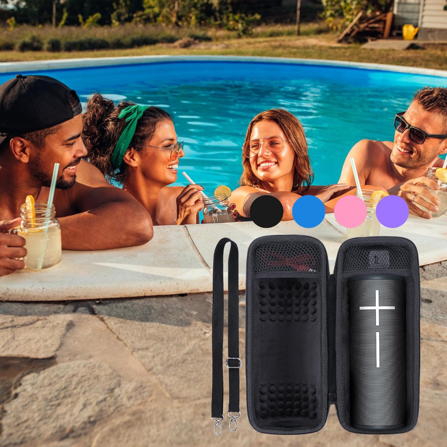 Storage Case Compatible with Ultimate Ears UE MEGABOOM 4 3 Portable Waterproof Speaker (Black Case) - Image 9