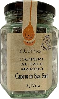 Etimo Pantelleria Capers in Sea Salt - World's Best Italian Capers from Sicily, Handpicked & Floral (3.17 oz)