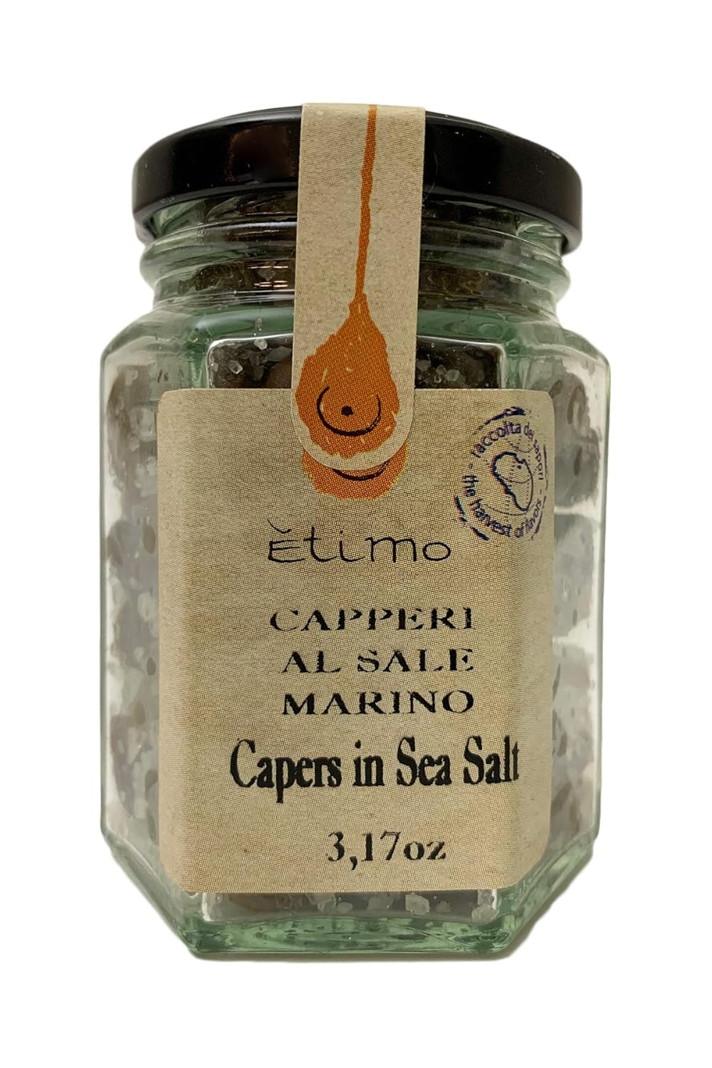 Etimo Pantelleria Capers in Sea Salt - World's Best Italian Capers from Sicily, Handpicked & Floral (3.17 oz)
