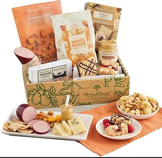 Gourmet Snacks Gift Box, Food Gift Basket, Sweet And Salty Snacks, Includes Popcorn, Sausage, Cheese, Crackers, Care Package, Gift Basket For All Occasions Family, Friends, Loved Ones