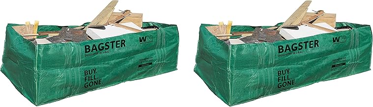 Bagster 3CUYD Dumpster in a Bag Holds up to 3,300 lb, Green(Pack of 2)