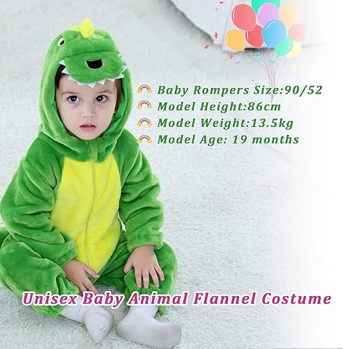 Miniatura 7 de TONWHAR - Mameluco con capucha, fantástico disfraz infantil de varios animales, como tigre o dinosaurio