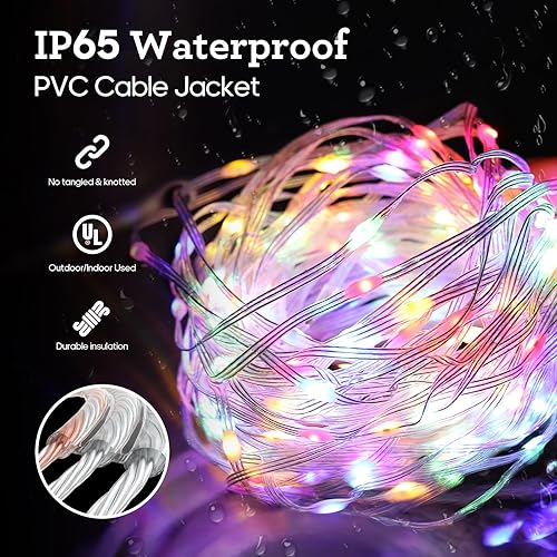 Miniatura 3 de Luces de Navidad para exteriores, 200 luces LED de 66 pies con control remoto, luces para exteriores enchufables, 11 modos de iluminación, IP65