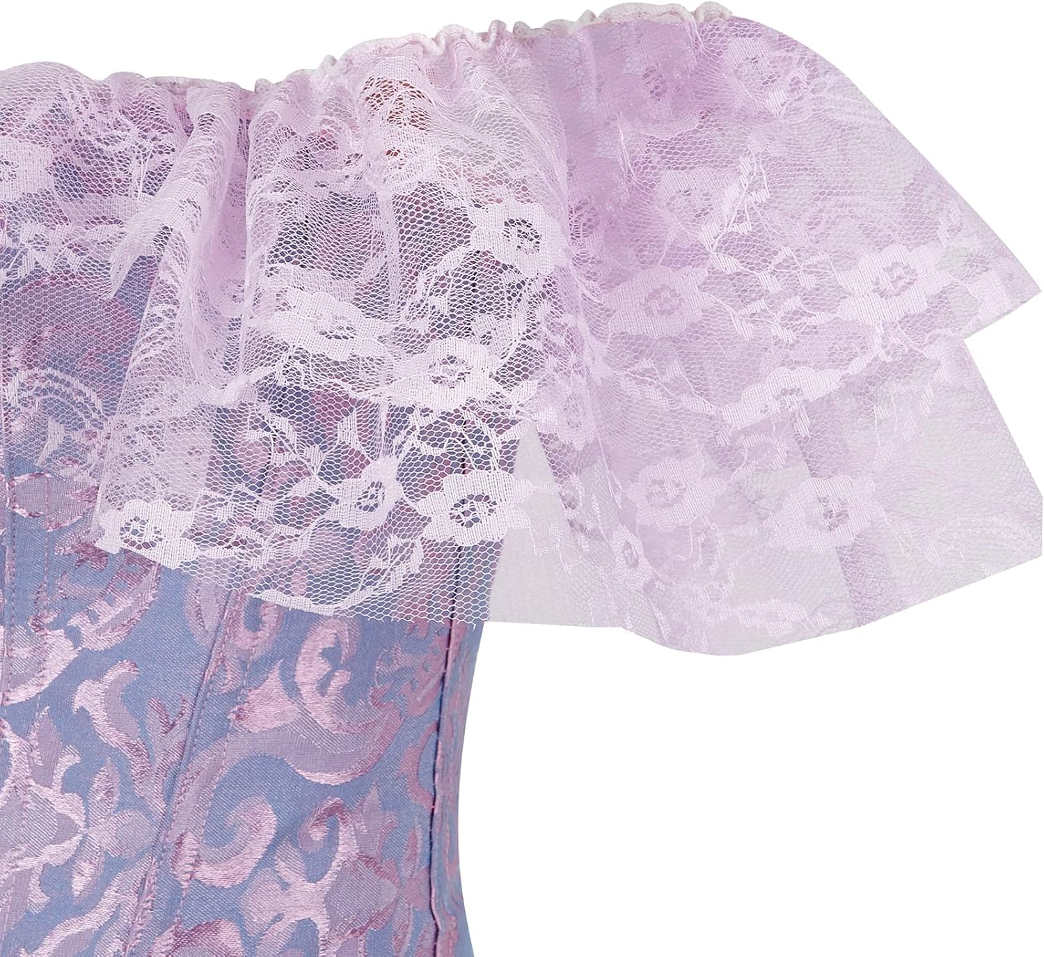 Chloefairy Sexy Women's Floral Lace Corset Off Shoulder Bustier Fishbone Overbust Corset Bodyshaper Lingerie Top - Image 4