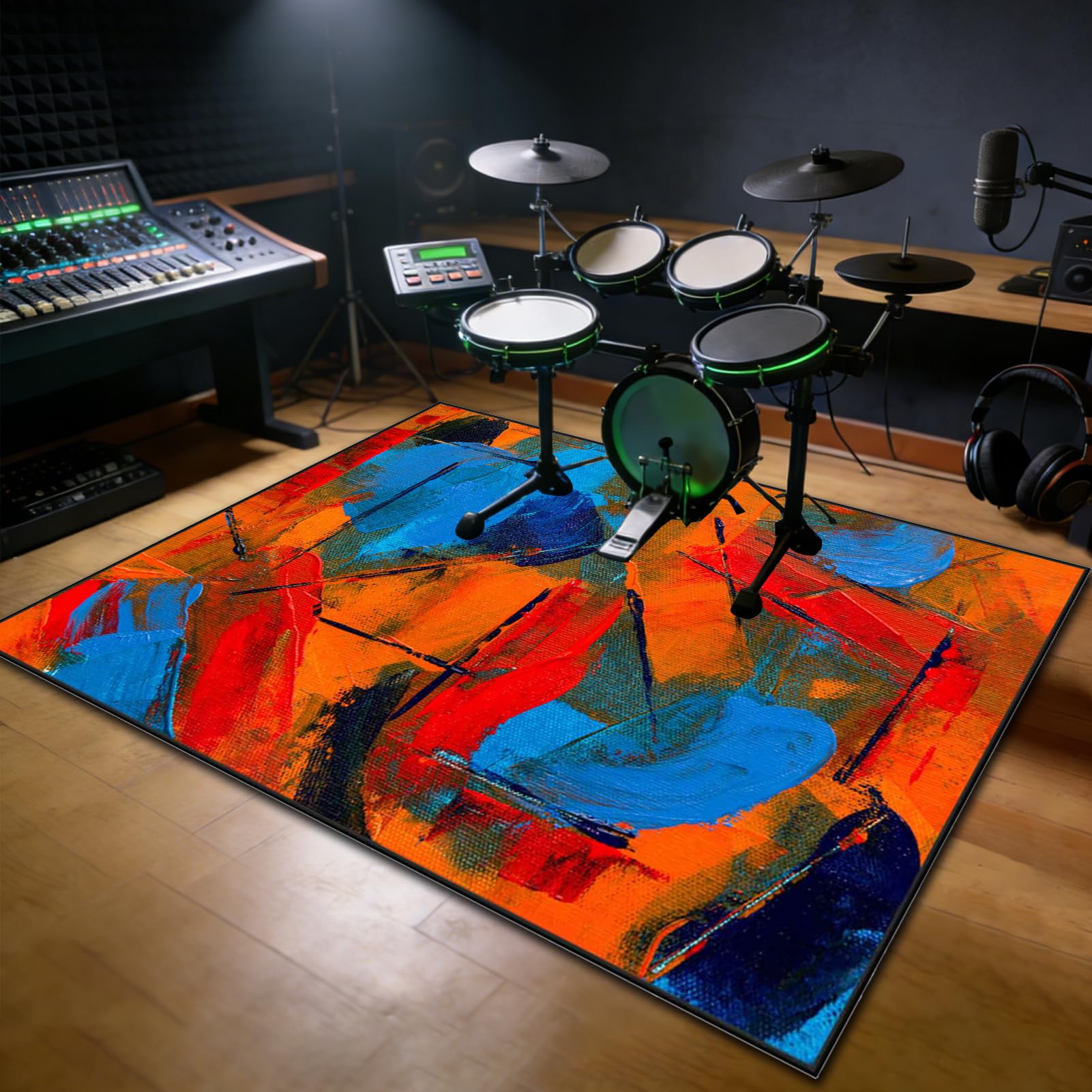 Drum Tappeto Batteria Acustica Tappeto a Tamburo Insonorizzato Tappetino per Batteria e Percussioni Tappeto Batteria in Strumenti Musicali per Batteria Elettronica Grancassa Rullante 230 x 200 cm