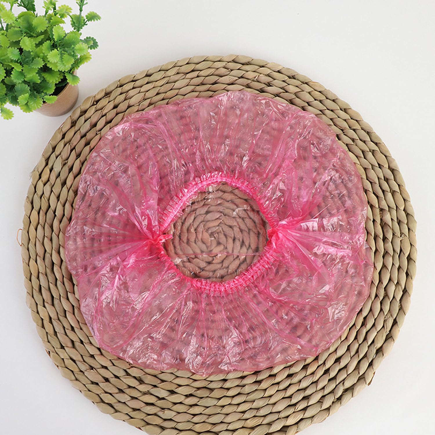 200 PCS Disposable Shower Caps Thickened Waterproof Hair Bath Caps for Women Men Girls Travel Spa Hotel Home Use Salon - Multi-Purpose Elastic Plastic Shower Caps, Essentials Accessories 18.1" (Pink)