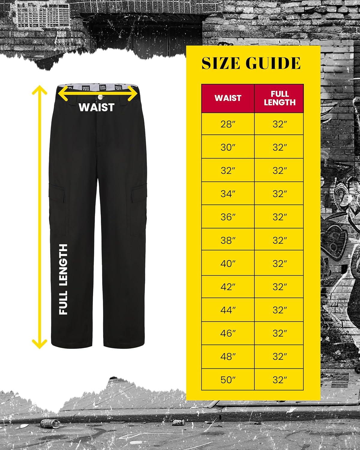 FB County Kackies Cargo Work Pants - Unisex Loose Fit Cotton-Poly Twill Cargo Pants w/Button & Zip Fly Closure