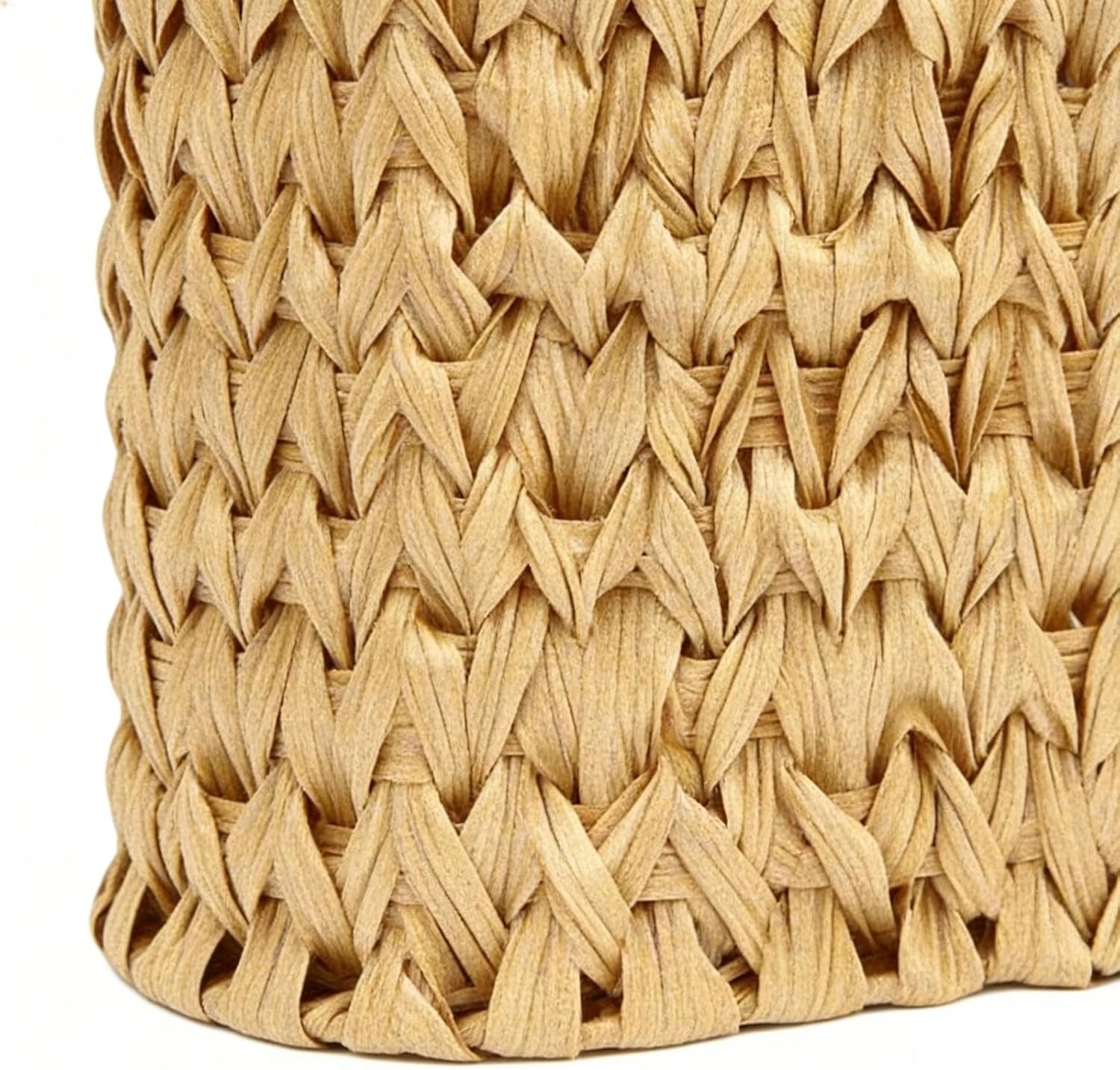 Rattan Storage Basket, Portable Toilet Paper Organizer, Large Container with Carry Handle, Imitation Weave Bin, Bathroom Basket with Decorative Style, Tissue Storage for Shelf Tank