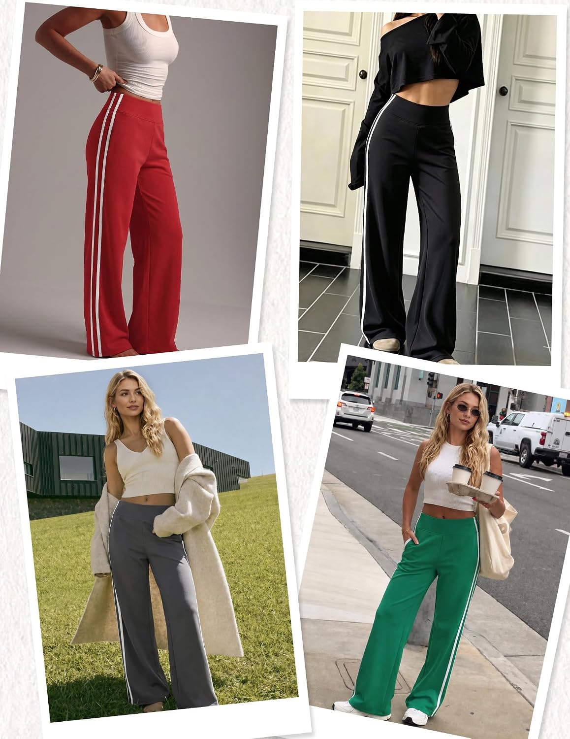  Women's Pants Wide Leg High Waist with Pockets Loose Stretch Casual thumbnail