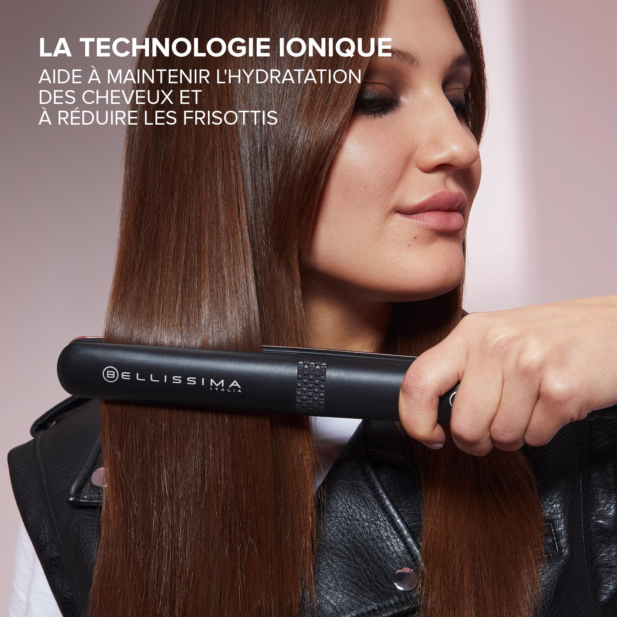 Bellissima Creativity Ion, Lisseur, cheveux lisses ou ondulés, ioniseur, revêtement céramique plus kératine, plaques flexibles, 5 températures 150/230°C