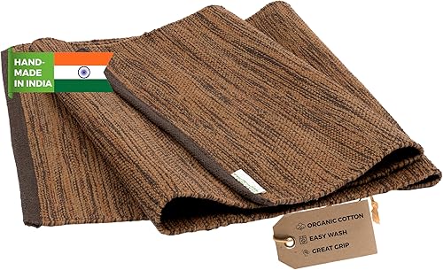 Yogasana Esterilla de yoga de algodón orgánico, antideslizante, plegable, alfombra de yoga que proporciona una excelente comodidad, tracción y