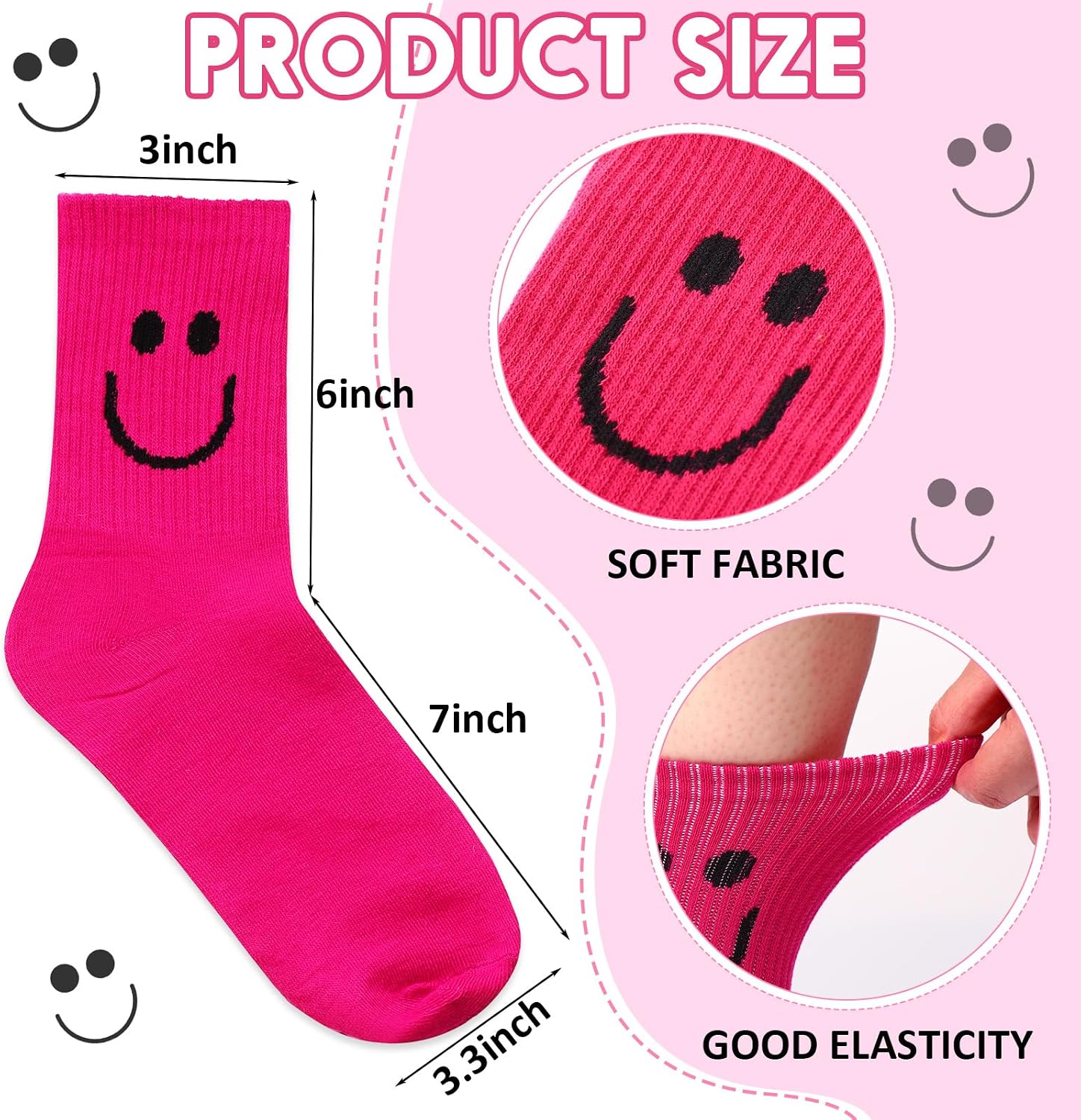Cuffbow 20 Pack Crazy Funny Emotion Socks for Women Crew Soft Cotton Socks, 20 Different Fun Designs