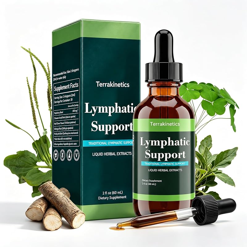 TerraKinetics Suplemento Fitoterápico em Gotas com Cleavers, Trevo-vermelho, Stillingia e Prickly Ash, 300 mg, 60 mL