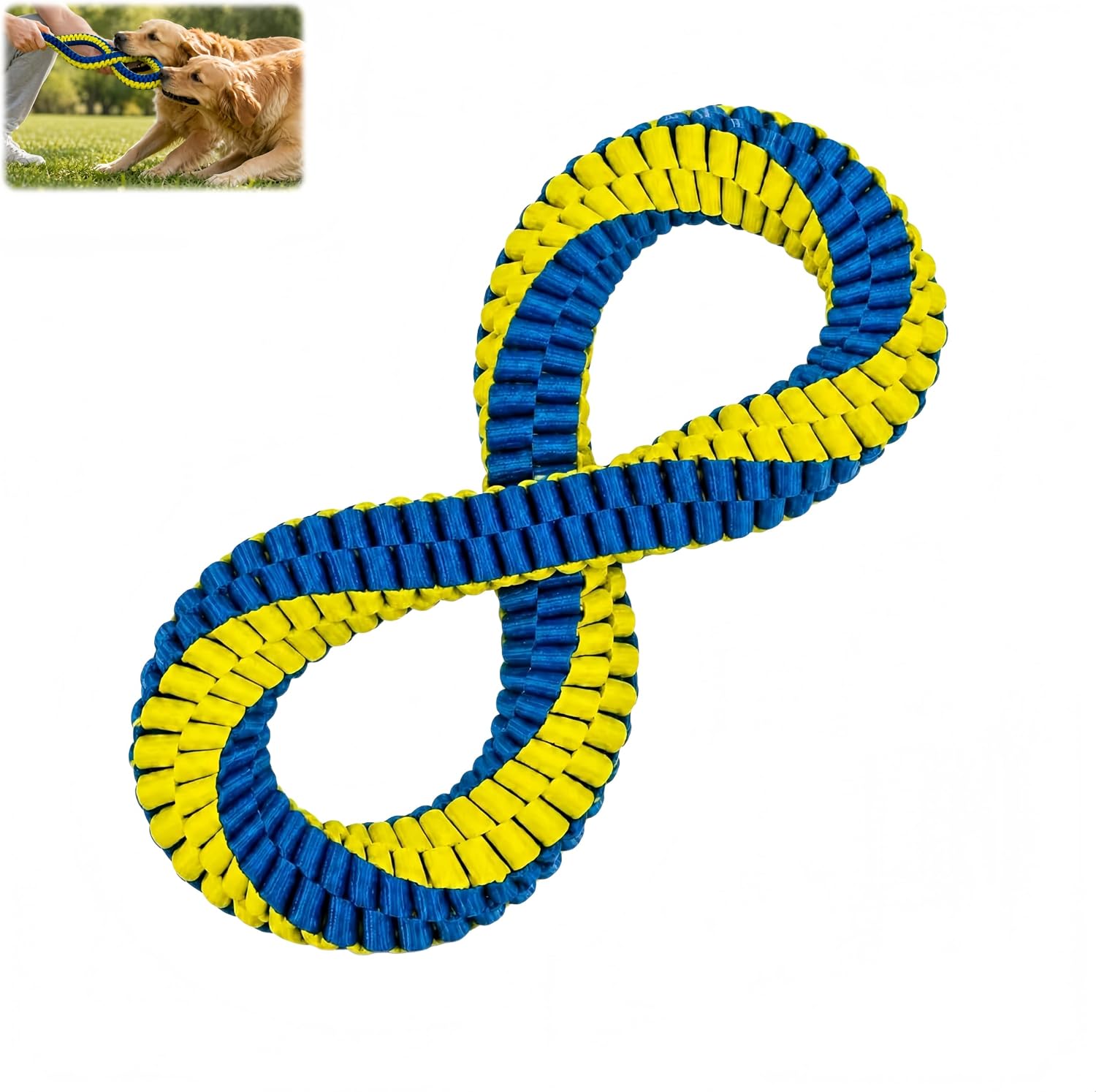 Nordsprite Dental Cleaning Tug Toy for Dogs, Figure‑8 Double‑Loop Chew ToyL