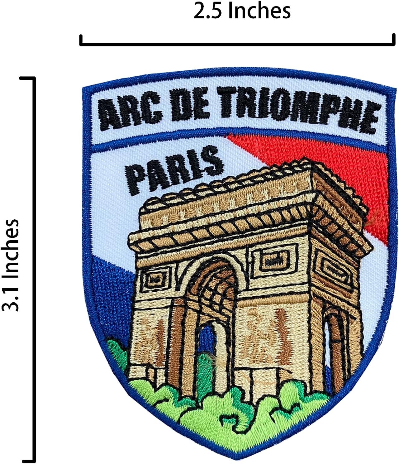 A-ONE - Arc de Triomphe de l'Étoile Patch Embroidery Needle Patch Sew France Lapel Pin Metal Buttons for Bag Jeans NO.155P