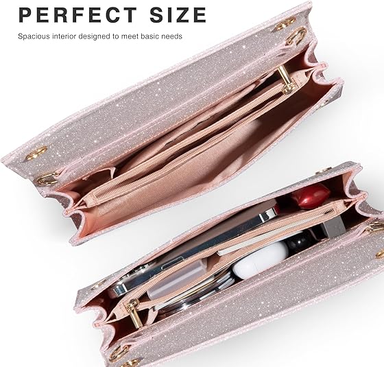 Pochette Enveloppe Vulkitty Pour Femme - Sac De Soirée Avec Chaîne Amovible - Pour Mariage, Rendez-vous, Bal