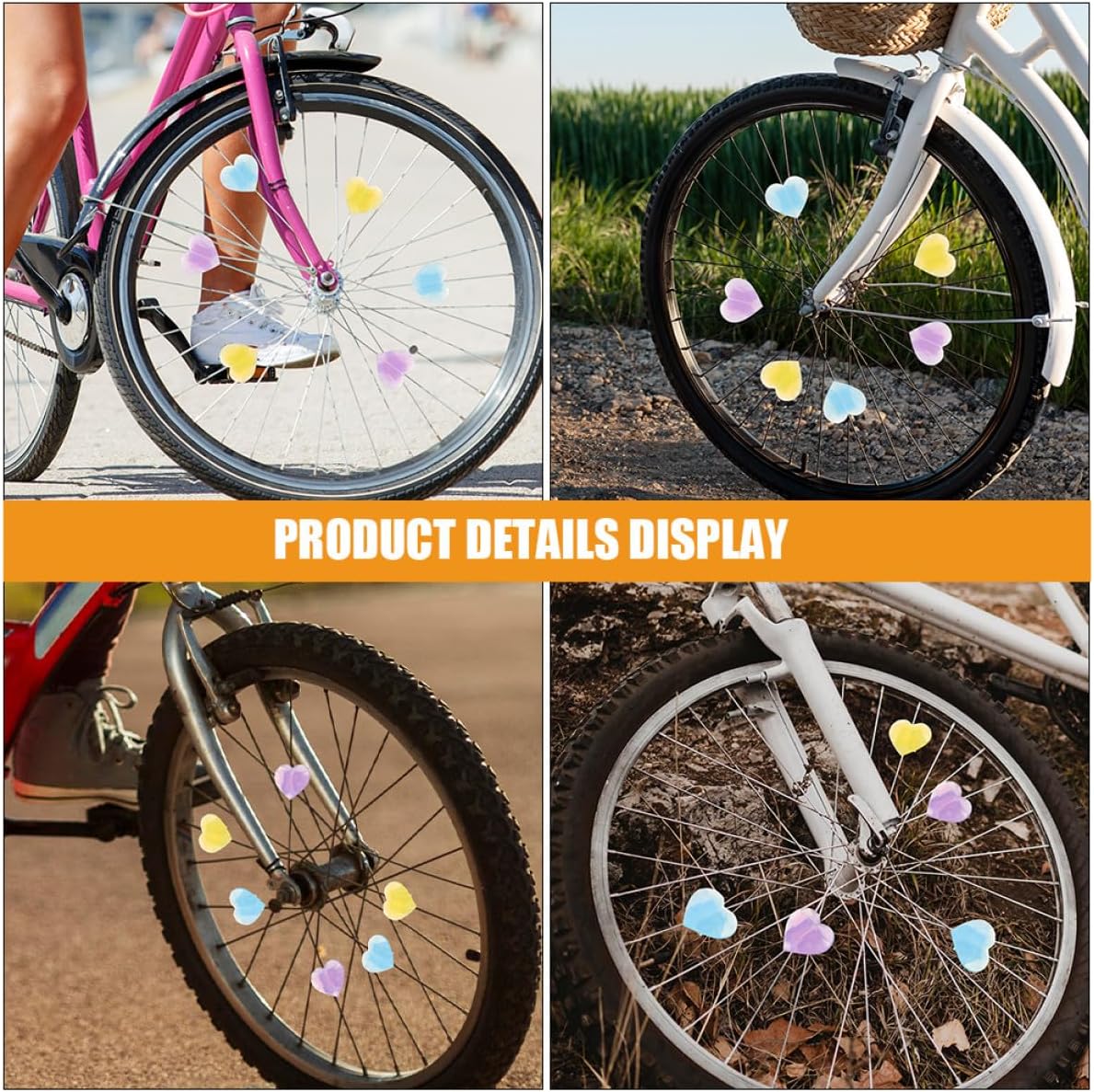 Outanaya 50Pcs Bicycle Spoke Beads Plastic Clips Bike Accessories Wheel Spoke Decorations for Boys ’S Bike Wheel Decor