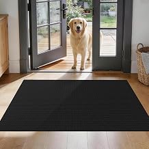 3x4 Waffle Bathroom Rug Super Absorbent Washable Bath Mat, Black