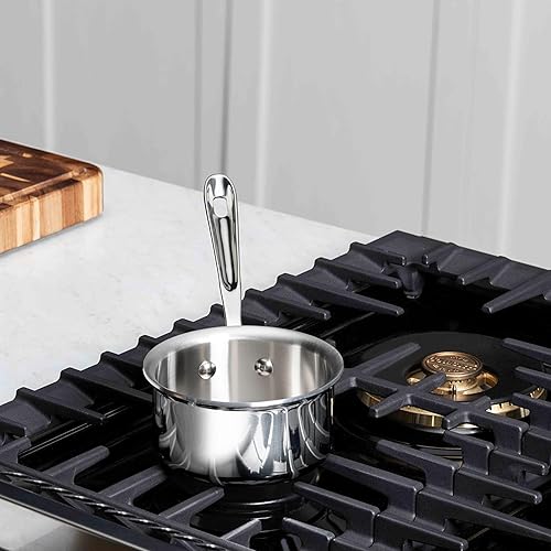 Miniatura 3 de All-Clad D3 - Calentador de mantequilla de acero inoxidable de 3 capas, 0.5 cuartos de galón, apto para horno de inducción, ollas y sartenes de 600