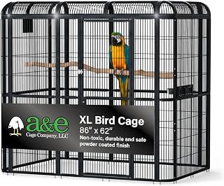 A&E Cage Co black walk-in bird aviary