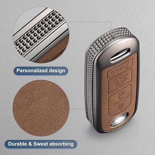 Miniatura 4 de YO&YOYE Compatible con funda para llavero Mazda con llavero, Model2-marrón