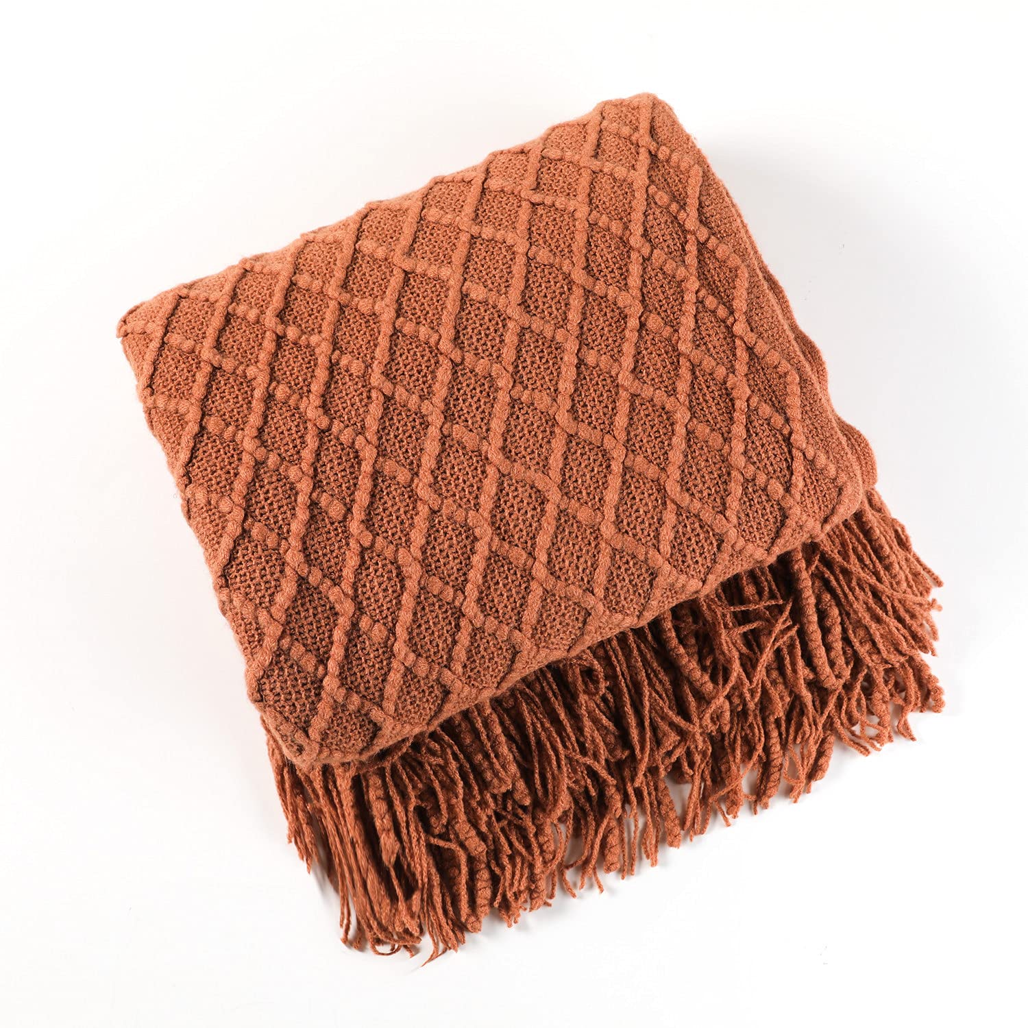 Couverture douce et simple rouge marron pour un usage quotidien chaleureux